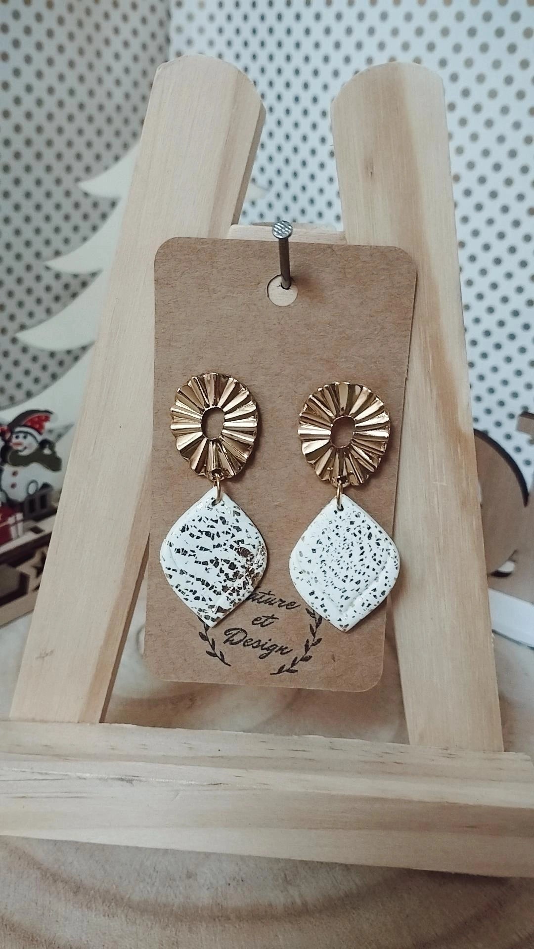 boucles_d_oreilles argile_polymere acier_inoxydable bijoux bijoux_artisanaux france french_jewelry bijoux_en_argile_polymere cadeau créateur noel gift