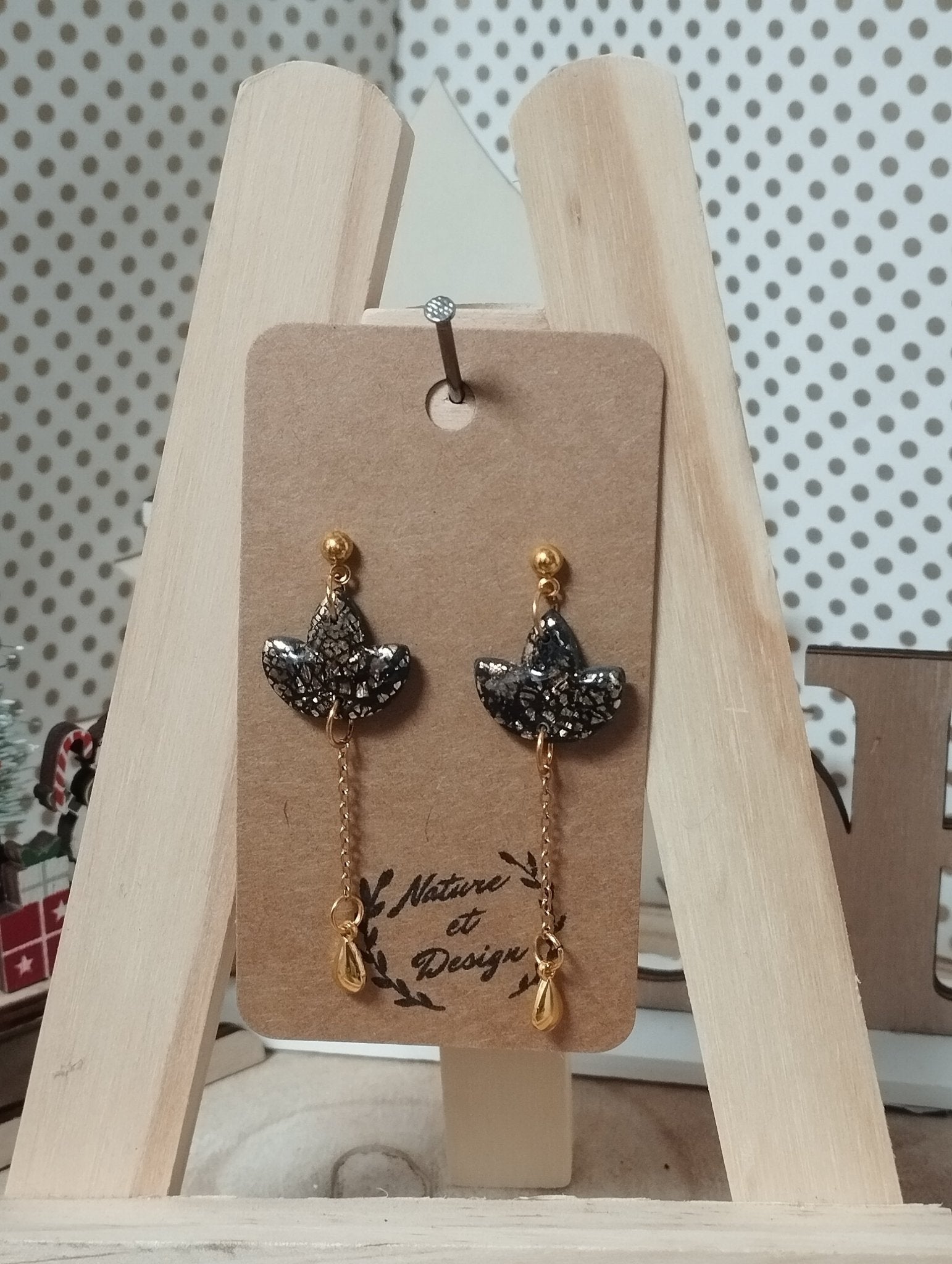 boucles_d_oreilles argile_polymere acier_inoxydable bijoux bijoux_artisanaux france french_jewelry bijoux_en_argile_polymere cadeau créateur noel gift