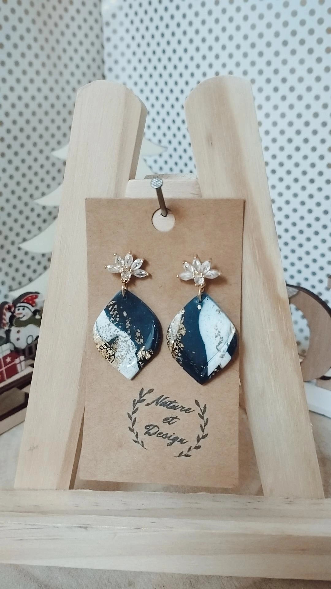 boucles_d_oreilles argile_polymere acier_inoxydable bijoux bijoux_artisanaux france french_jewelry bijoux_en_argile_polymere cadeau créateur noel gift