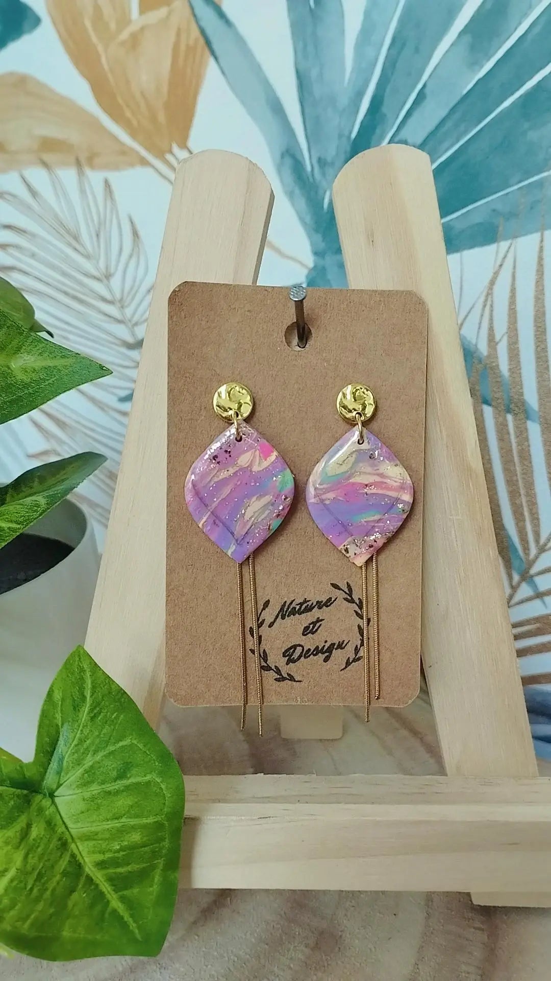 boucles_d_oreilles argile_polymere acier_inoxydable bijoux bijoux_artisanaux france french_jewelry bijoux_en_argile_polymere cadeau créateur noel gift