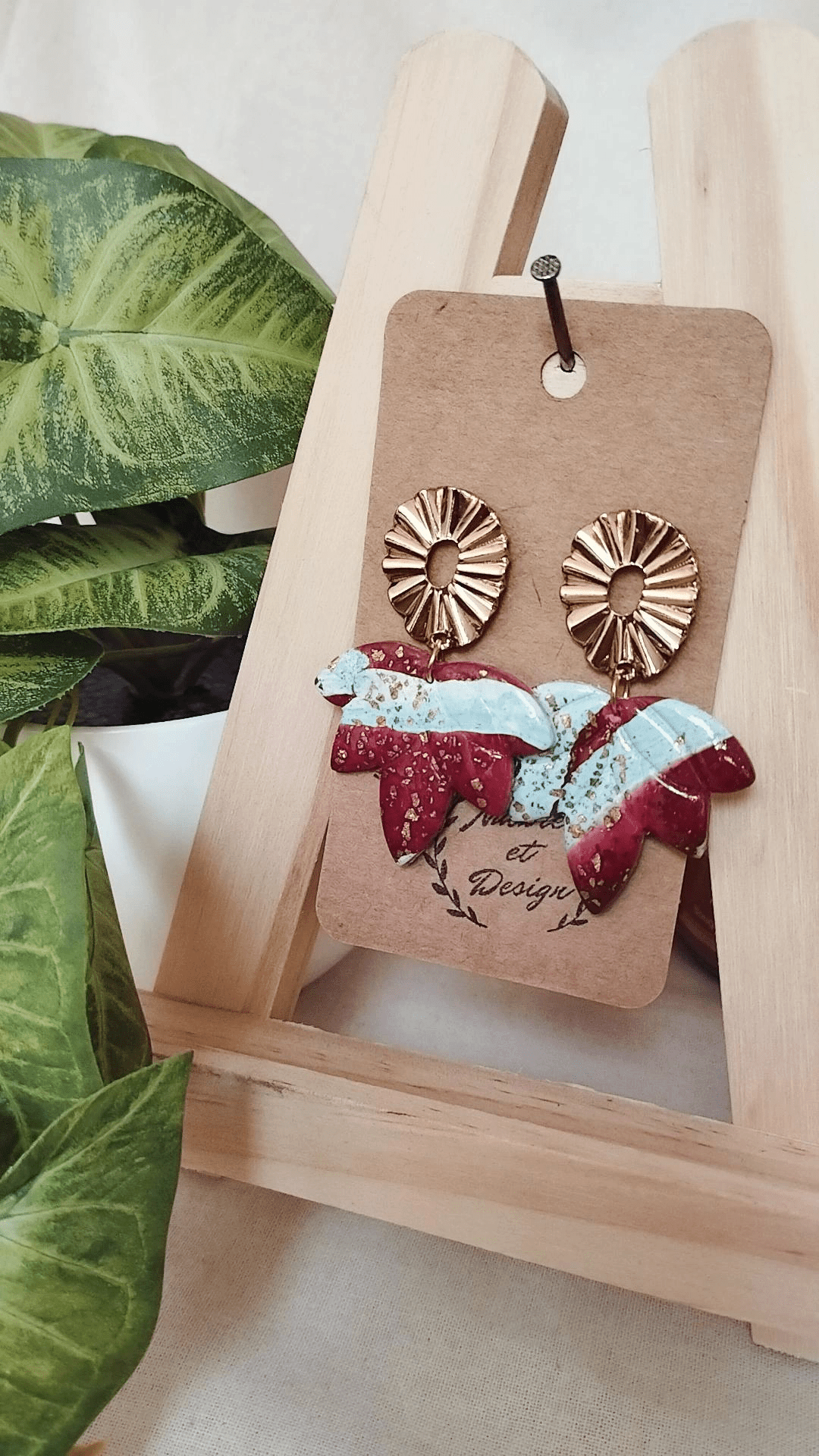 boucles_d_oreilles argile_polymere acier_inoxydable bijoux bijoux_artisanaux france french_jewelry bijoux_en_argile_polymere cadeau créateur noel gift